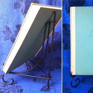 Large Picture or Plate Holder - Spiral Footed Metal Display  Picture Frame Stand